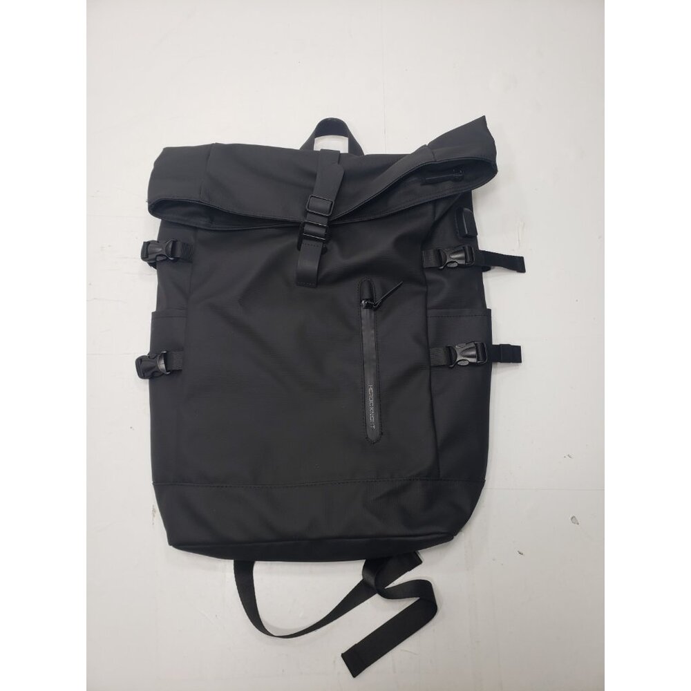 Heroic Knight Black Roll-Top Travel Business Waterproof Expandable Backpack